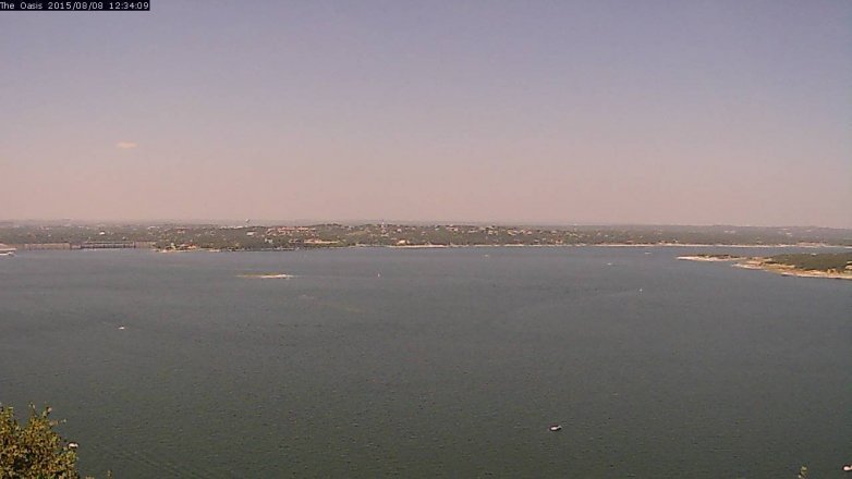Lake Travis webcam, August 8, 2015 11:40 AM CT