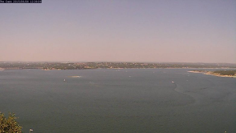 Lake Travis webcam, August 8, 2015 11:45 AM CT