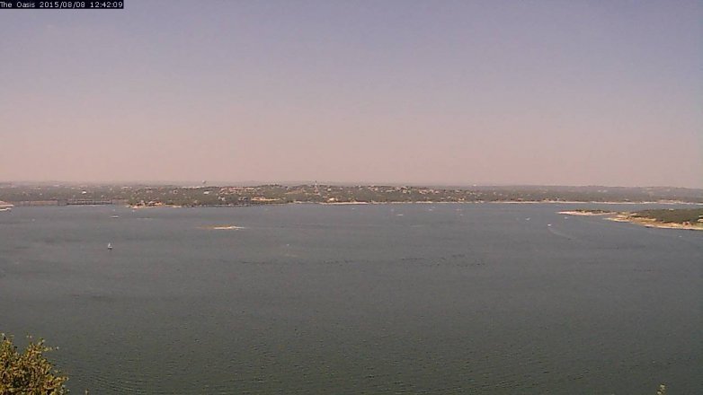 Lake Travis webcam, August 8, 2015 11:50 AM CT