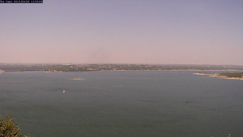 Lake Travis webcam, August 8, 2015 11:55 AM CT