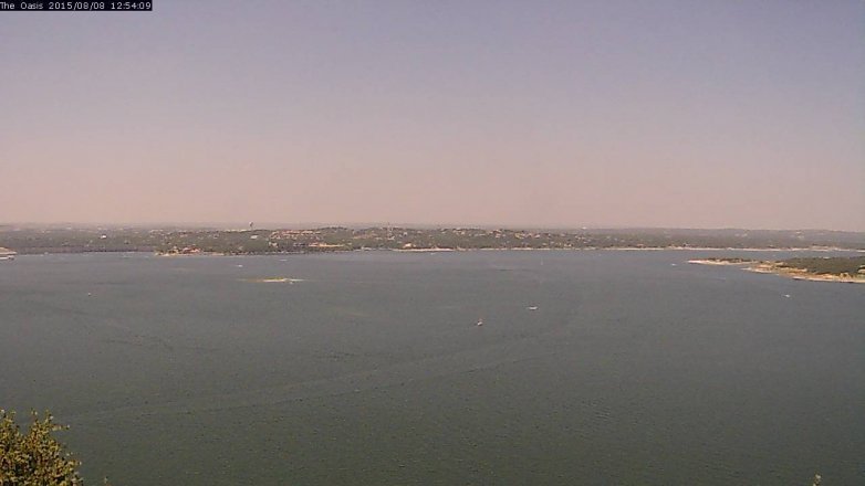 Lake Travis webcam, August 8, 2015 12:00 PM CT