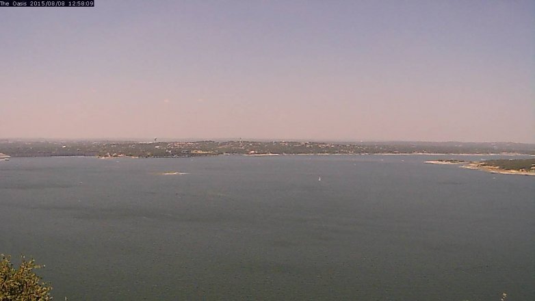 Lake Travis webcam, August 8, 2015 12:05 PM CT