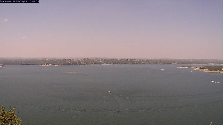 Lake Travis webcam, August 8, 2015 12:10 PM CT