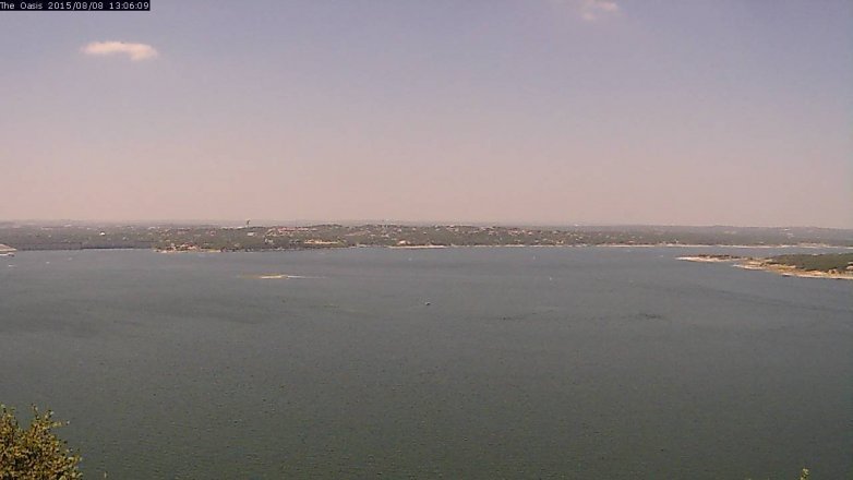 Lake Travis webcam, August 8, 2015 12:15 PM CT