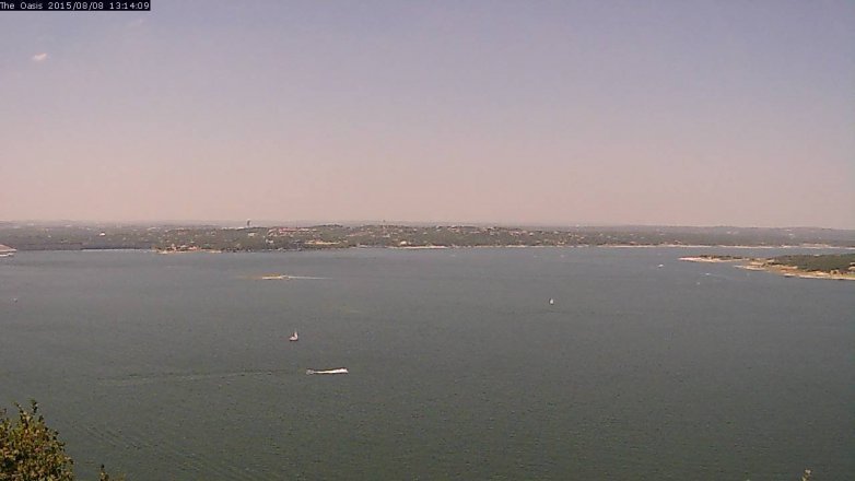 Lake Travis webcam, August 8, 2015 12:20 PM CT