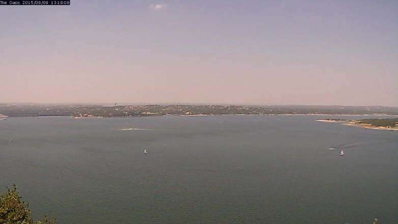 Lake Travis webcam, August 8, 2015 12:25 PM CT
