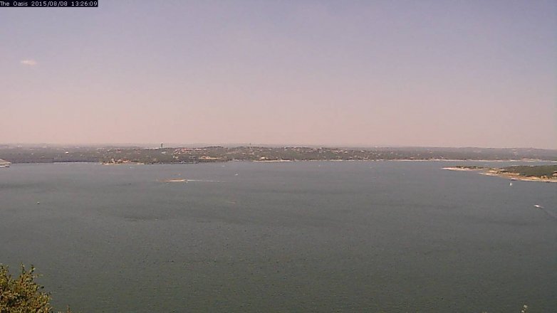 Lake Travis webcam, August 8, 2015 12:35 PM CT