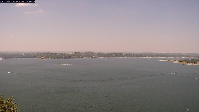 Lake Travis webcam, August 8, 2015 12:40 PM CT