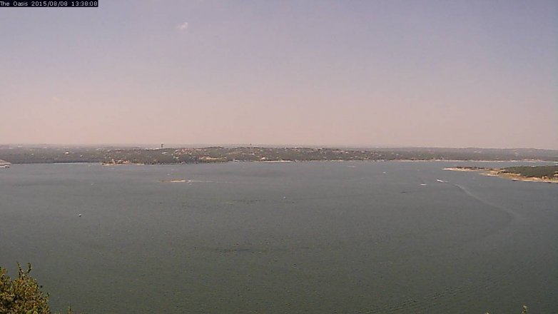 Lake Travis webcam, August 8, 2015 12:45 PM CT