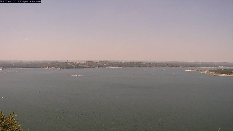 Lake Travis webcam, August 8, 2015 12:50 PM CT