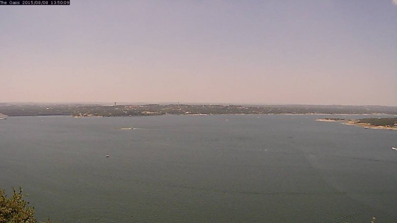 Lake Travis webcam, August 8, 2015 12:55 PM CT