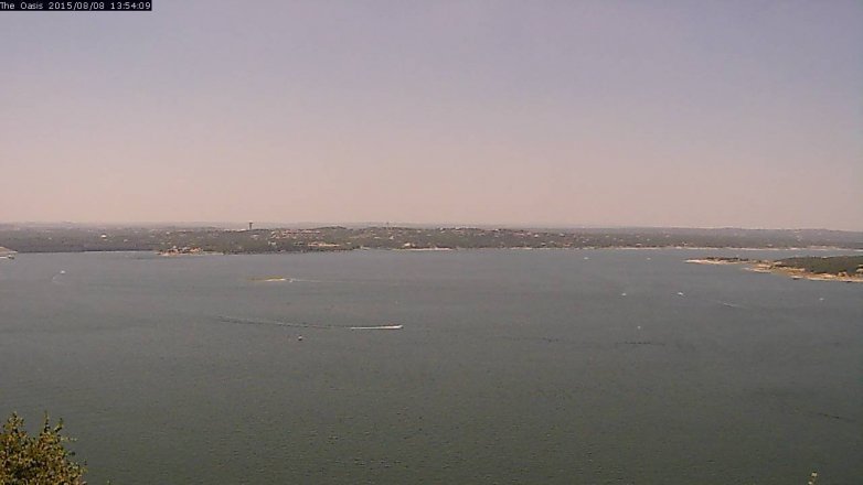 Lake Travis webcam, August 8, 2015 1:00 PM CT