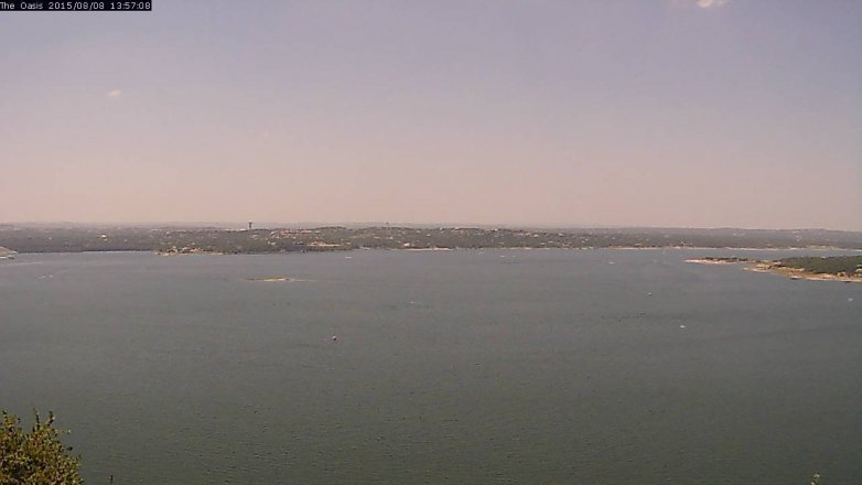 Lake Travis webcam, August 8, 2015 1:05 PM CT