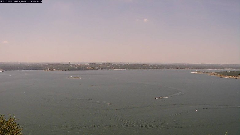 Lake Travis webcam, August 8, 2015 1:15 PM CT