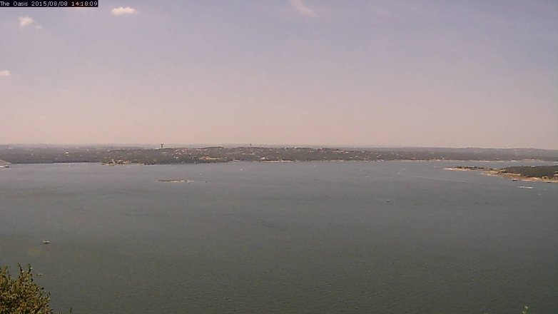 Lake Travis webcam, August 8, 2015 1:25 PM CT