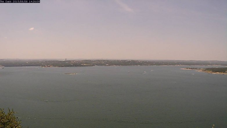 Lake Travis webcam, August 8, 2015 1:30 PM CT