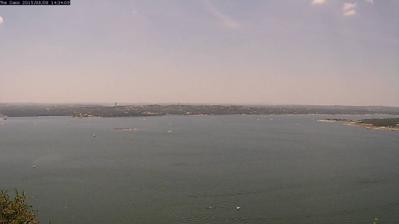 Lake Travis webcam, August 8, 2015 1:40 PM CT