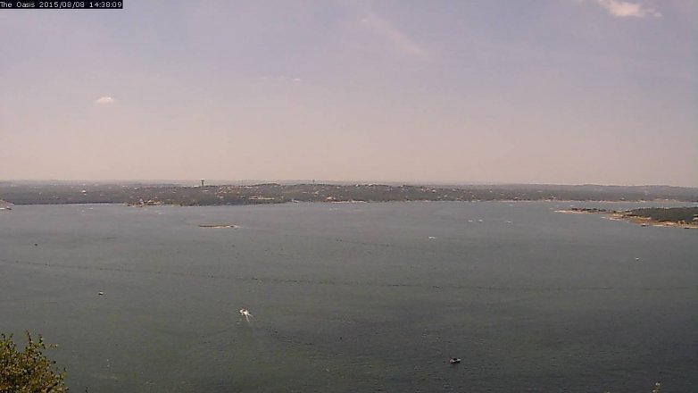 Lake Travis webcam, August 8, 2015 1:45 PM CT