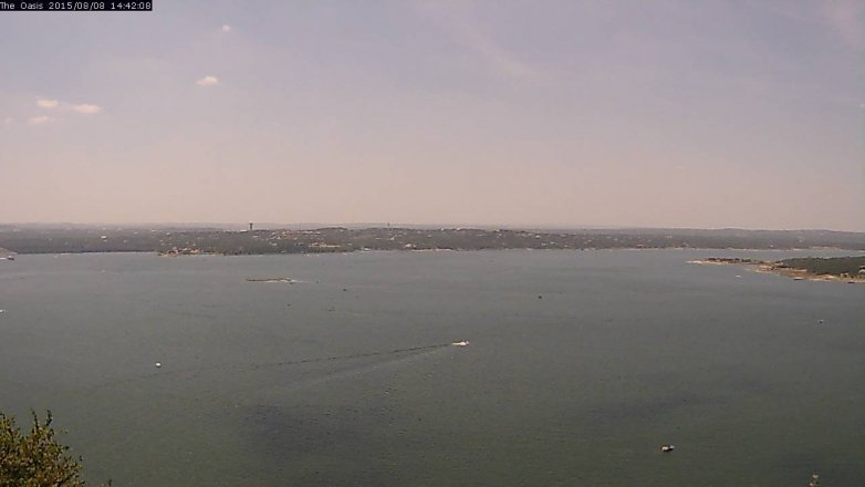 Lake Travis webcam, August 8, 2015 1:50 PM CT