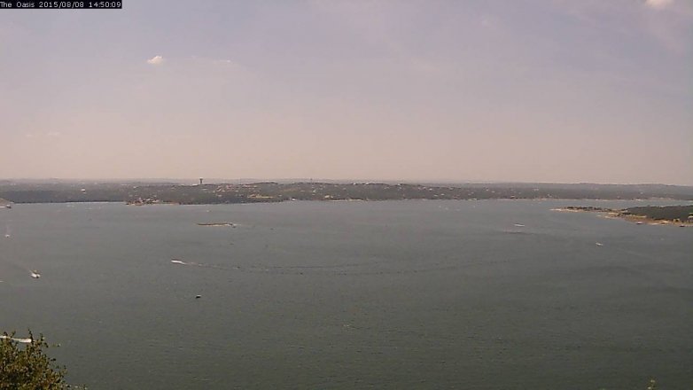 Lake Travis webcam, August 8, 2015 1:55 PM CT