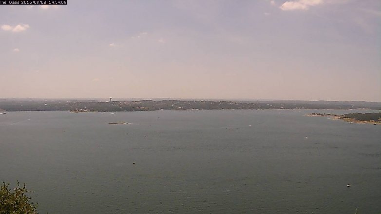 Lake Travis webcam, August 8, 2015 2:00 PM CT