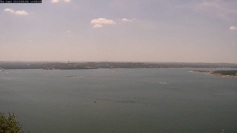 Lake Travis webcam, August 8, 2015 2:05 PM CT