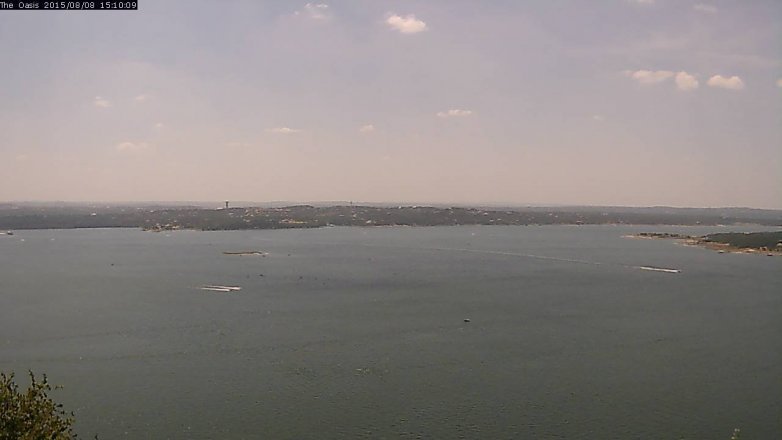Lake Travis webcam, August 8, 2015 2:15 PM CT