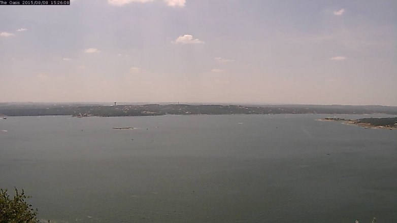 Lake Travis webcam, August 8, 2015 2:35 PM CT