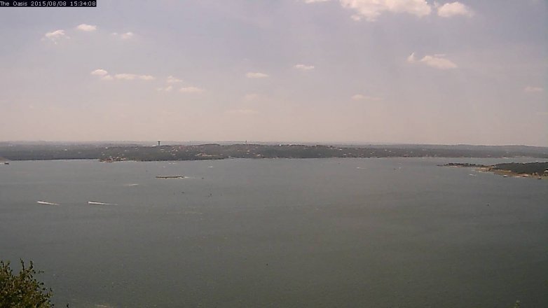 Lake Travis webcam, August 8, 2015 2:40 PM CT