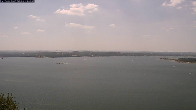 Lake Travis webcam, August 8, 2015 2:50 PM CT