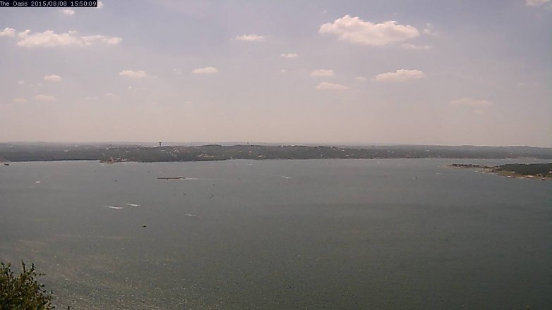 Lake Travis webcam, August 8, 2015 2:55 PM CT
