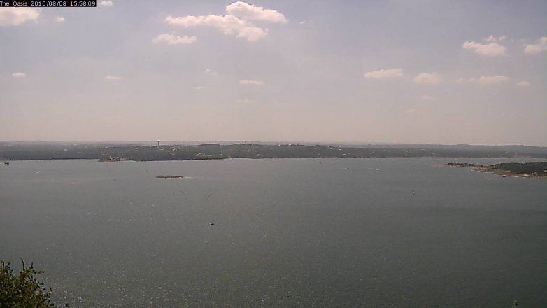Lake Travis webcam, August 8, 2015 3:05 PM CT