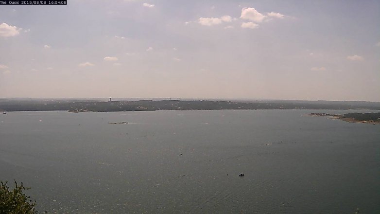 Lake Travis webcam, August 8, 2015 3:10 PM CT