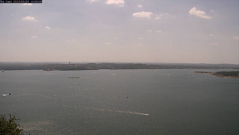 Lake Travis webcam, August 8, 2015 3:15 PM CT