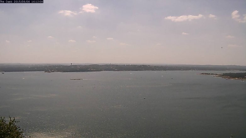 Lake Travis webcam, August 8, 2015 3:20 PM CT