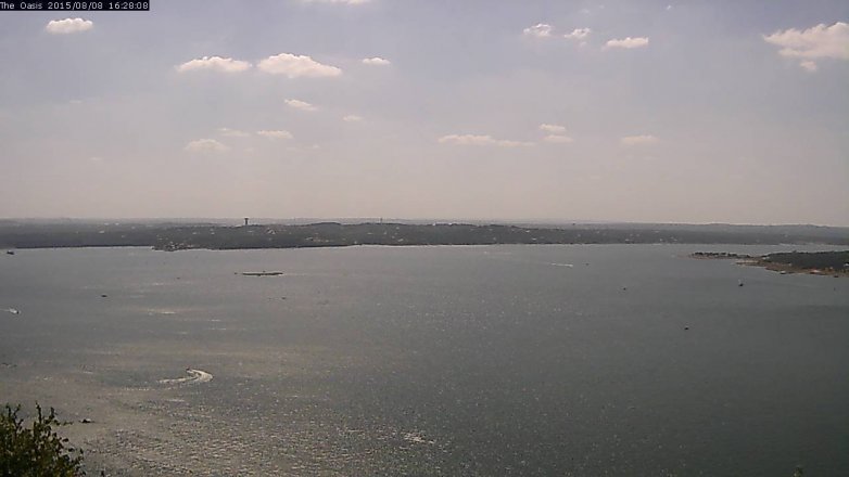 Lake Travis webcam, August 8, 2015 3:35 PM CT