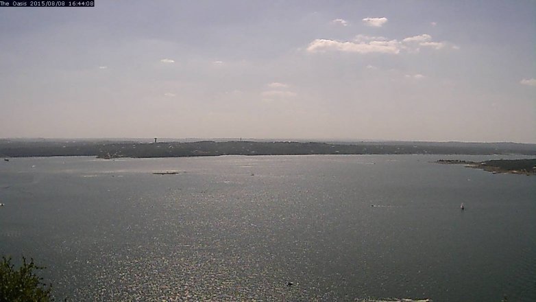 Lake Travis webcam, August 8, 2015 3:50 PM CT