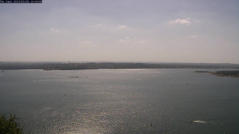 Lake Travis webcam, August 8, 2015 3:55 PM CT