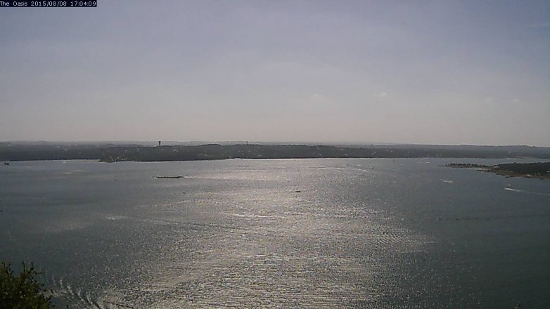 Lake Travis webcam, August 8, 2015 4:10 PM CT