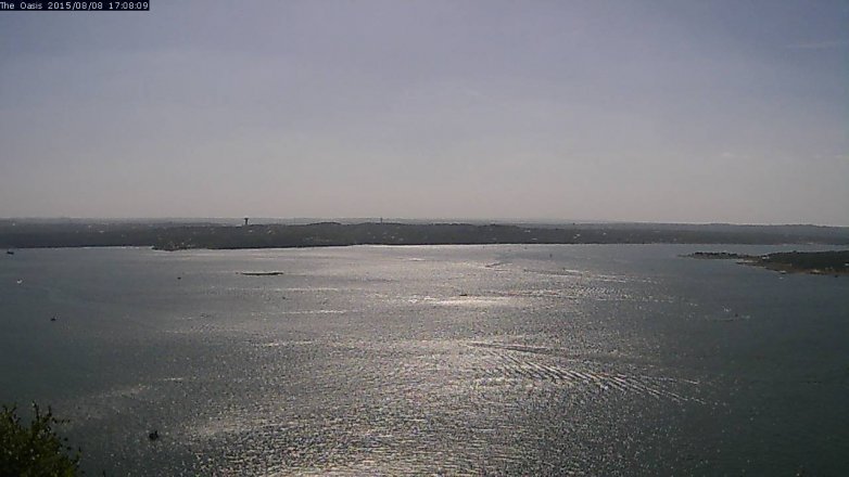 Lake Travis webcam, August 8, 2015 4:15 PM CT