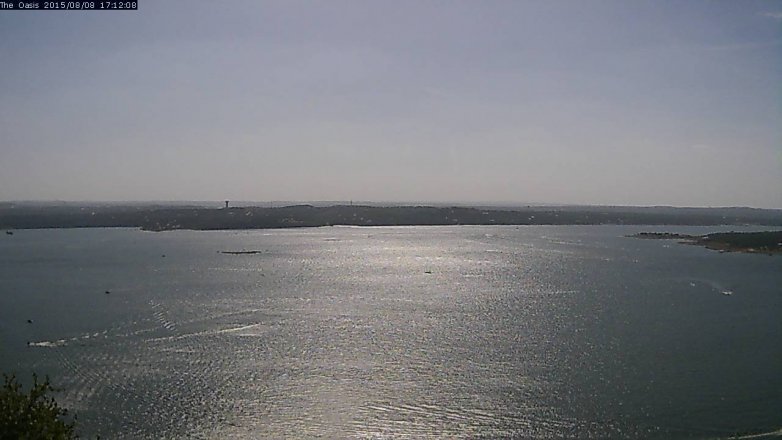 Lake Travis webcam, August 8, 2015 4:20 PM CT