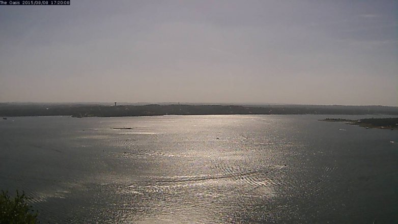 Lake Travis webcam, August 8, 2015 4:25 PM CT