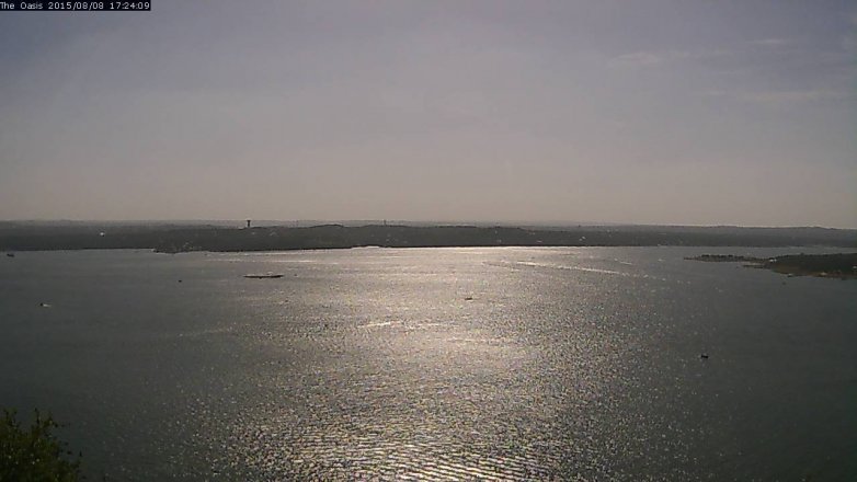 Lake Travis webcam, August 8, 2015 4:30 PM CT