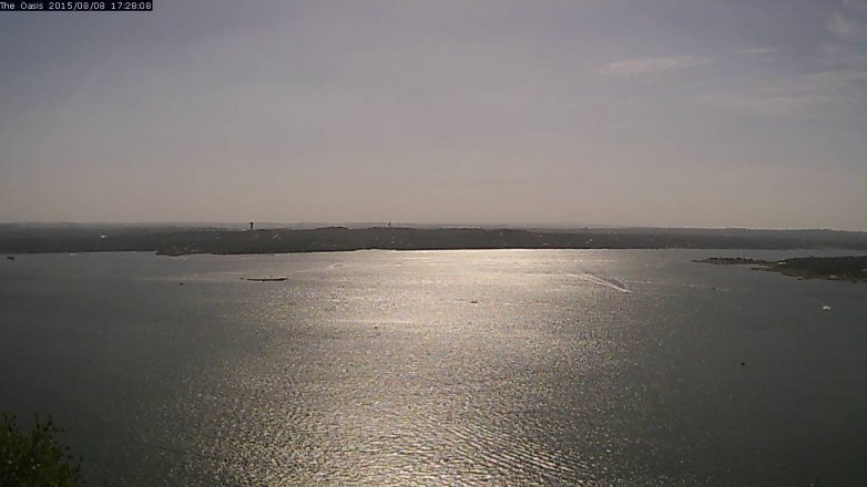Lake Travis webcam, August 8, 2015 4:35 PM CT