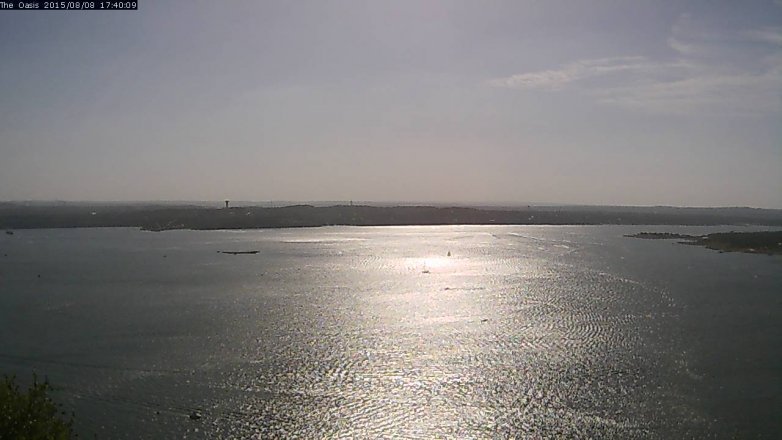 Lake Travis webcam, August 8, 2015 4:45 PM CT