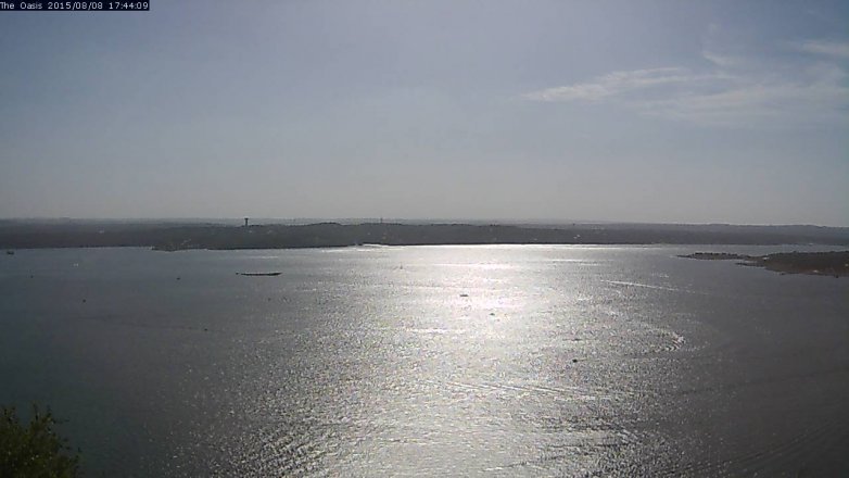Lake Travis webcam, August 8, 2015 4:50 PM CT