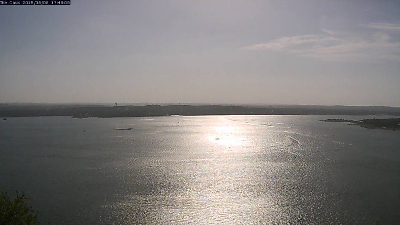 Lake Travis webcam, August 8, 2015 4:55 PM CT
