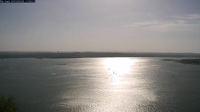 Lake Travis webcam, August 8, 2015 5:05 PM CT