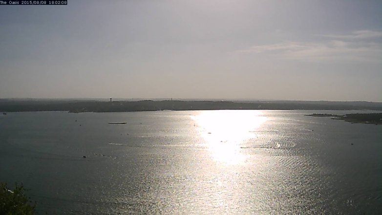 Lake Travis webcam, August 8, 2015 5:10 PM CT