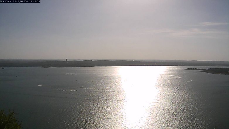 Lake Travis webcam, August 8, 2015 5:20 PM CT